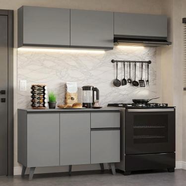 Imagem de Armário De Cozinha Compacta 200cm Cinza Nice Madesa 03 Cinza