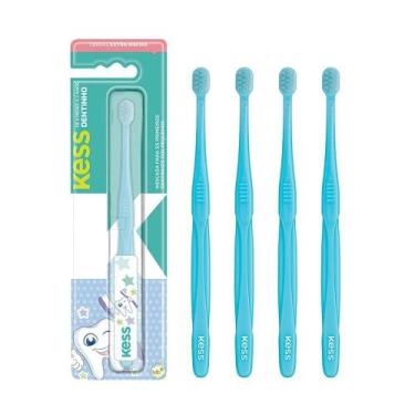 Imagem de Kit 5 Escovas Dentais Infantil Bebês 0 a 6 meses Cerdas Extra Macia Ke