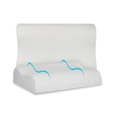 Imagem de Nap Kit 2 Travesseiro Nasa Cervical Anatômico Ergonômico Ortopédico Antifúngico Antibacteriano Antiácaro 12cm para fronhas 50x70cm - Branco