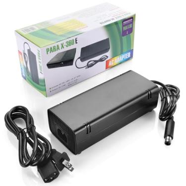Imagem de Fonte de alimentação para Xbox 360 E, fonte de alimentação com cabo de alimentação, adaptador CA para console Microsoft Xbox 360 E, 100-240V