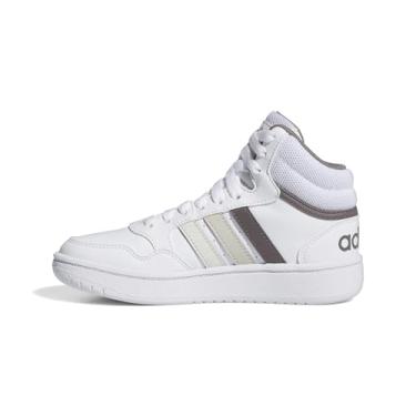 Imagem de adidas Tênis de basquete masculino Hoops 3.0, branco/azul royal/chiclete, Branco/cinza órbita/cinza vidraceiro, 17