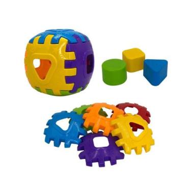 Imagem de Cubo Didático Brinquedo Super Colorido com Peças de Encaixar Para Bebê