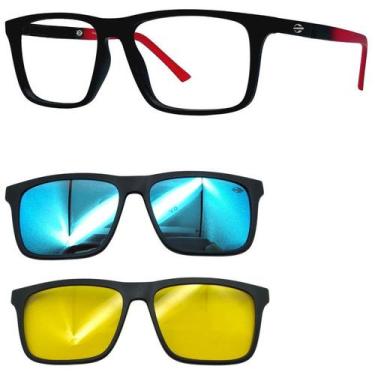 Imagem de Oculos Mormaii Swap 4 6112 A82 com 2 Clip On Azul e Noturno, A82