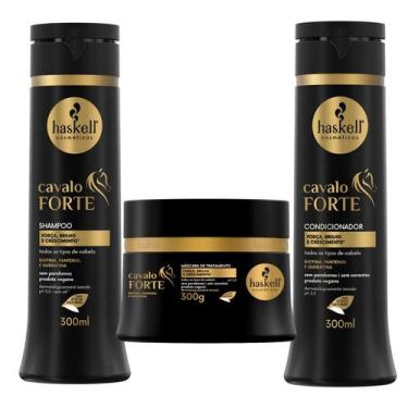 Imagem de Kit Haskell Cavalo Forte Shampoo e Condicionador 300ml + Máscara 300g 