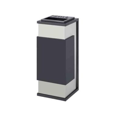 Imagem de Coluna de cinzas Cinzeiro de aço inoxidável Coluna Corredor Corredor Hotel Clube Hall Exterior Hotel Lixeira Lobby Vertical Coluna de cinzas de chão(Preto)