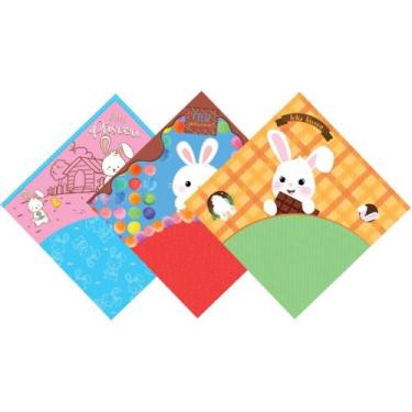 Imagem de Embalagem para OVO de Páscoa 24X24CM Feliz Páscoa Sortida  Pacote com 