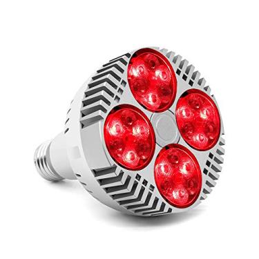 Imagem de PDGROW Lâmpada De Terapia De Luz Vermelha Com Soquete, 48W 24 Led Deep Red Light Therapy Bulb Heat Device, 670 Nanômetros Luzes Vermelhas E Infravermelhas Próximas 850 Nm