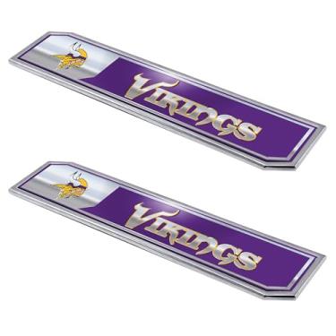 Imagem de FANMATS NFL – Baltimore Ravens Conjunto de 2 peças de emblema de caminhão de alumínio pesado, roxo, 4,4 cm x 20,3 cm