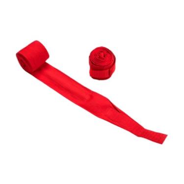 Imagem de UGPLM 2pcs boxe envoltórios manuais Protetor de suporte de pulso para adultos luvas internas de boxe de boxe para treino karate ginástica home Taekwondo MMA, 3m Vermelho