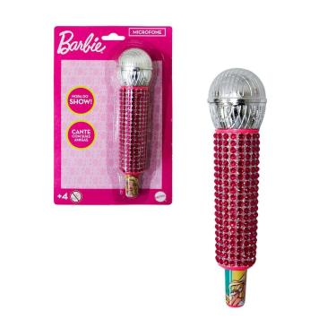 Imagem de Brinquedo Microfone Barbie Toyng Com Brilho, Estiloso Para Cantar E Brincar