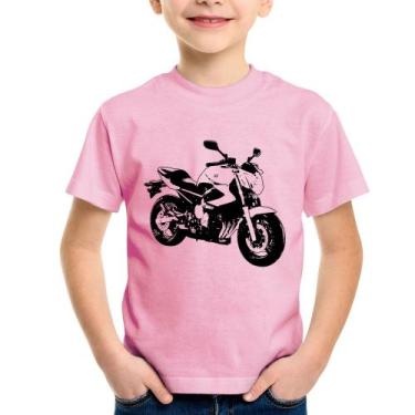 Imagem de Camiseta Infantil Moto XJ6 N Art - Foca na Moda, Rosa bebê, 8