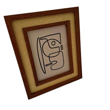 Imagem de Porta retrato madeira - borda rattan - MART, 15 x 20cm
