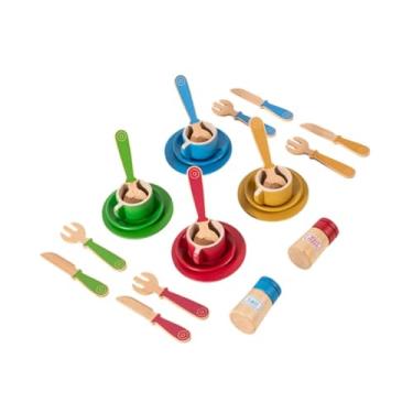 Imagem de Esquirla Plaudões de madeira e pratos para crianças, conjunto de cozinha, utensílios criativos de tabela Acessórios de cozinha para cozinhar brinquedos para