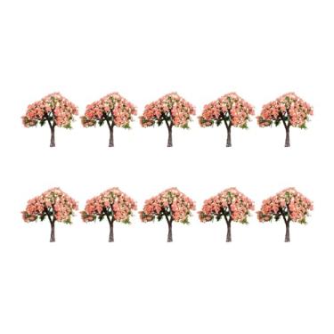 Imagem de Amagogo Cenários de treinos de 10x Cenários ferroviários Trees de trens de jardim Construindo acessórios de arquitetura de paisagem em miniatura, Hibisco