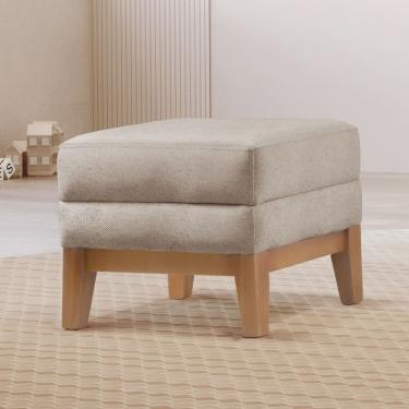 Imagem de Puff Retangular para Sala Áquila Linho Bege