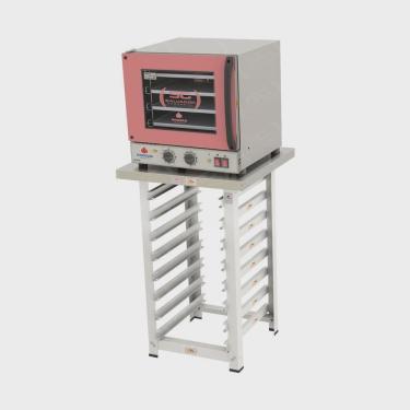 Imagem de Kit - Forno Turbo Elétrico Fast Oven PRP-004 127V Rosa + Bancada MES-004 - Progás