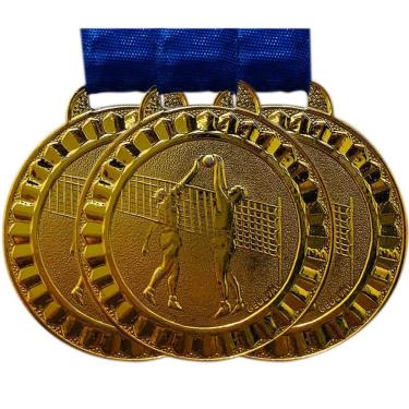 Imagem de Kit 40 Medalhas 4,5cm Volei Honra Mérito Ouro Prata Bronze ouro