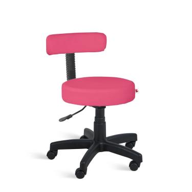 Imagem de Cadeira Mocho Giratória Couro Eco Rosa