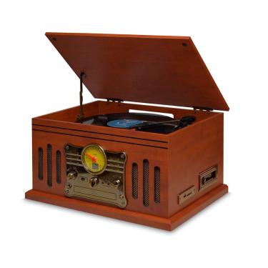 Imagem de Vitrola Raveo Stadio Toca-Discos, cd Player, Bluetooth, Radio fm, usb, sd, Fita K7 Bivolt