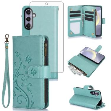 Imagem de Asuwish Capa de celular para Samsung Galaxy S24 Plus/S25 Plus S24+ S25+ 5G capa carteira celular com alça protetora de tela flor flip zíper S24Plus 24S + S 24 24+ S25Plus 25S 25+ SM-S936U mulheres