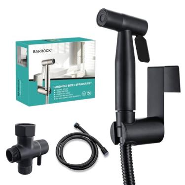 Imagem de BARROCK Pulverizador bidê para vaso sanitário, jato de mão para banheiros existentes com mangueira de bidê, chuveiro muçulmano de pressão de água ajustável, fralda de pano de aço inoxidável