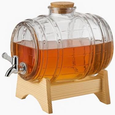Imagem de Barril de Vidro com Torneira 5 litros Pingômetro Para Cachaça - Estrel