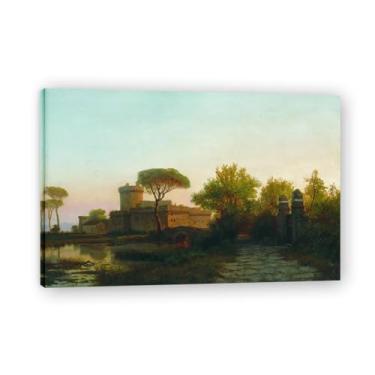 Imagem de Lev Lagorio Prints. Pintura de arte de parede paisagem marítima. Pôster de reprodução de impressões em tela de paisagem para decoração de casa. (Paisagem da França). Moldura interna 50 x 75 cm - 19,7
