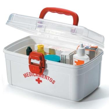 Imagem de Maleta Caixa Organizadora para Remédio Medicamentos e Primeiros Socorros