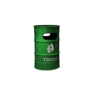 Imagem de Lixeira 240L Bin Grande Capacidade Exterior Estilo Industrial Ferro Comercial Grande Gasolina Pode Criativo Grande Lixeira(Green)