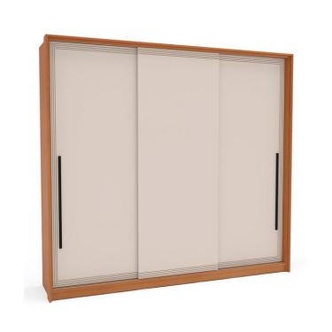 Imagem de Guarda-Roupa Casal Valência 3 Portas 4 Gavetas Freijó e Creme