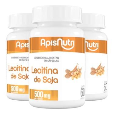 Imagem de Kit 3 Lecitina de soja 500mg Apisnutri 60 cápsulas