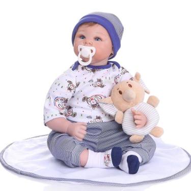 Imagem de Bebe Reborn Menino Silicone 55 Cm Miguel - PRO BABY