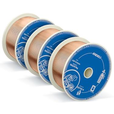 Imagem de ANDELI Fio de solda MIG sólido de aço carbono, ER70S-6 0,030 polegadas, 9 kg, 3 pacotes de arame de solda Mig a gás com baixo respingo e altos níveis de desoxidantes - Para soldagem a gás em todas as