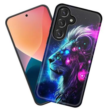 Imagem de KJFHDJFDH Capa para Galaxy A56 5G, resistente à prova de choque, borracha de silicone macia + capa protetora híbrida de plástico rígido para Samsung Galaxy A56 5G 6,7 polegadas 2025, Leão legal