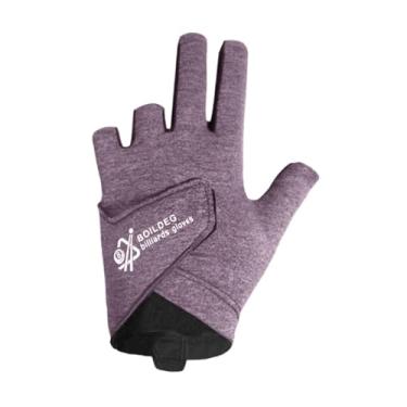 Imagem de YIJU Luvas de piscina de luvas de bilhar três dedos respiráveis ​​para adultos anti deslize as de jogador de sinuca esquerda para treinamento esportivo, Pink M