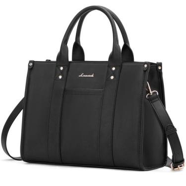 Imagem de Sacola LOVEVOOK Bolsa para mulheres de couro preta
