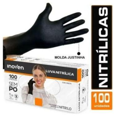 Imagem de Luva Nitrílica Sem Pó  Caixa c/100 Unidades Preta - Inoven