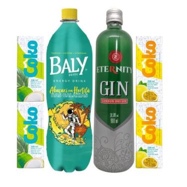 Imagem de Gin Eternity London 900ml + Baly Abacaxi c Hortelã 2L + Coko