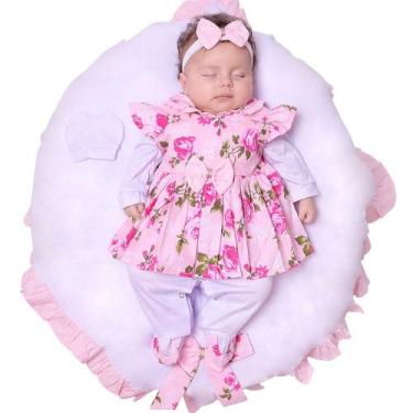 Imagem de Saída De Maternidade Bebê Menina Belinha Floral 05 Peças - Amora Enxov