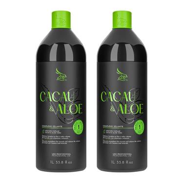 Imagem de Kit 2 Escovas Progressivas Zap Cacau & Aloe Vera Passo Único 1 Litro