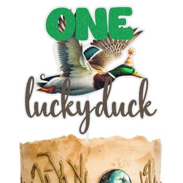 Imagem de One Lucky Duck Cake Topper, Mallard 1st Birthday Decorations, Baby Shower Party Decoration Supplies