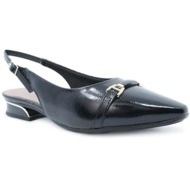 Imagem de Scarpin Piccadilly Detalhe Salto Baixo Feminino - Preto - 35