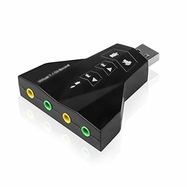 Imagem de CZCZC Adaptador de placa de áudio de som 3D virtual externo 7.1 USB conversor de canal, laptop, PC