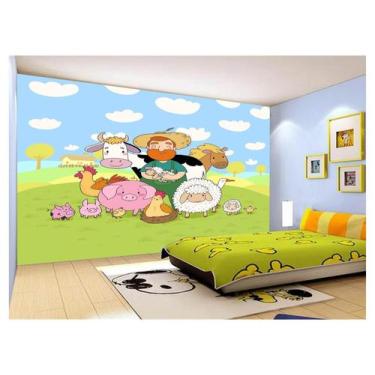 Imagem de Papel De Parede 3D Infantil Fazendinha Animais 3,5M Azs347 - Você Deco