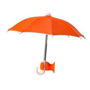 Imagem de menolana Capa de proteção para guarda-chuva de telefone, design universal multifuncional, viseira de, suporte com ventosa para fotografia, atividades ao ar, Laranja