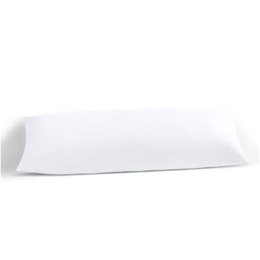 Imagem de Capa de travesseiro corporal 50 x 152 cm, 100% algodão egípcio macio, 1 peça, capa de travesseiro corporal, premium, 500 fios, fecho de zíper - branco liso, corpo 50 x 152 cm