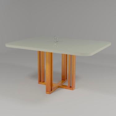 Imagem de Mesa Paola 120x80 MDF/Vidro Bom Pastor
