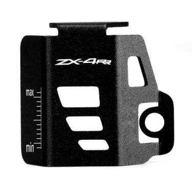 Imagem de Mokiton Tampa de proteção de óleo da bomba do reservatório de fluido de freio traseiro da motocicleta compatível com ZX4R ZX4RR 2023 2024 | Protetores de tanque de gás acessórios ZX 4R 4RR ZX-4RR ZX