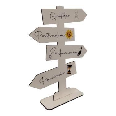 Imagem de Seta Decorativa Mensageira em Mdf 3mm com Estampa - Gratidão, Positividade, Harmonia, Paciência Cor:COLORIDO;Tamanho:19,