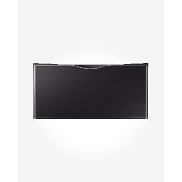 Imagem de SAMSUNG Suporte de pedestal para máquina de lavar e secadora de 68 cm com gaveta de armazenamento de roupa, aço inoxidável, WE402NV/A3, preto escovado